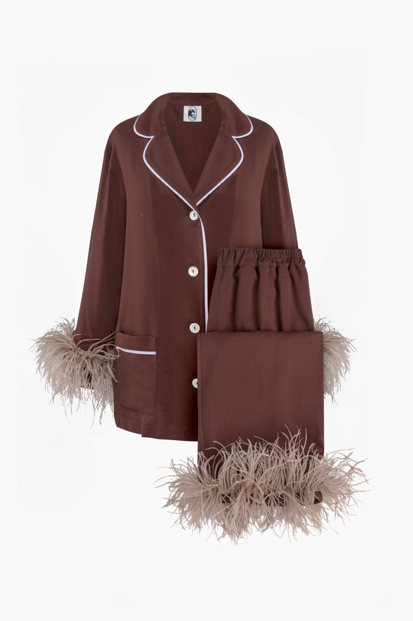 Party Pyjamas Set with Detachable Feathers in Teddy - ANNIE.G