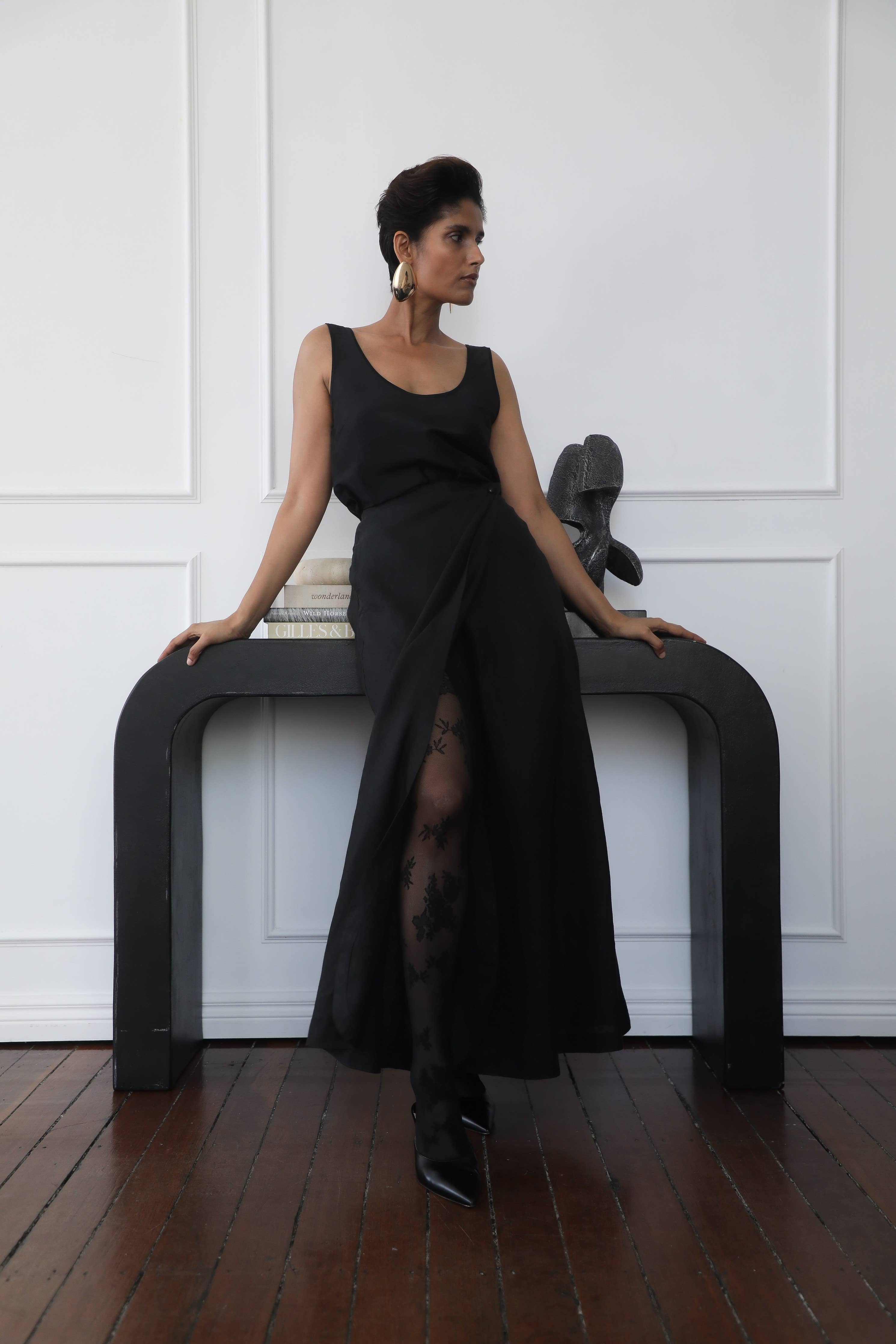 woman-wearing-sofia-cami-top-noir-scoop_neck-and-skirt