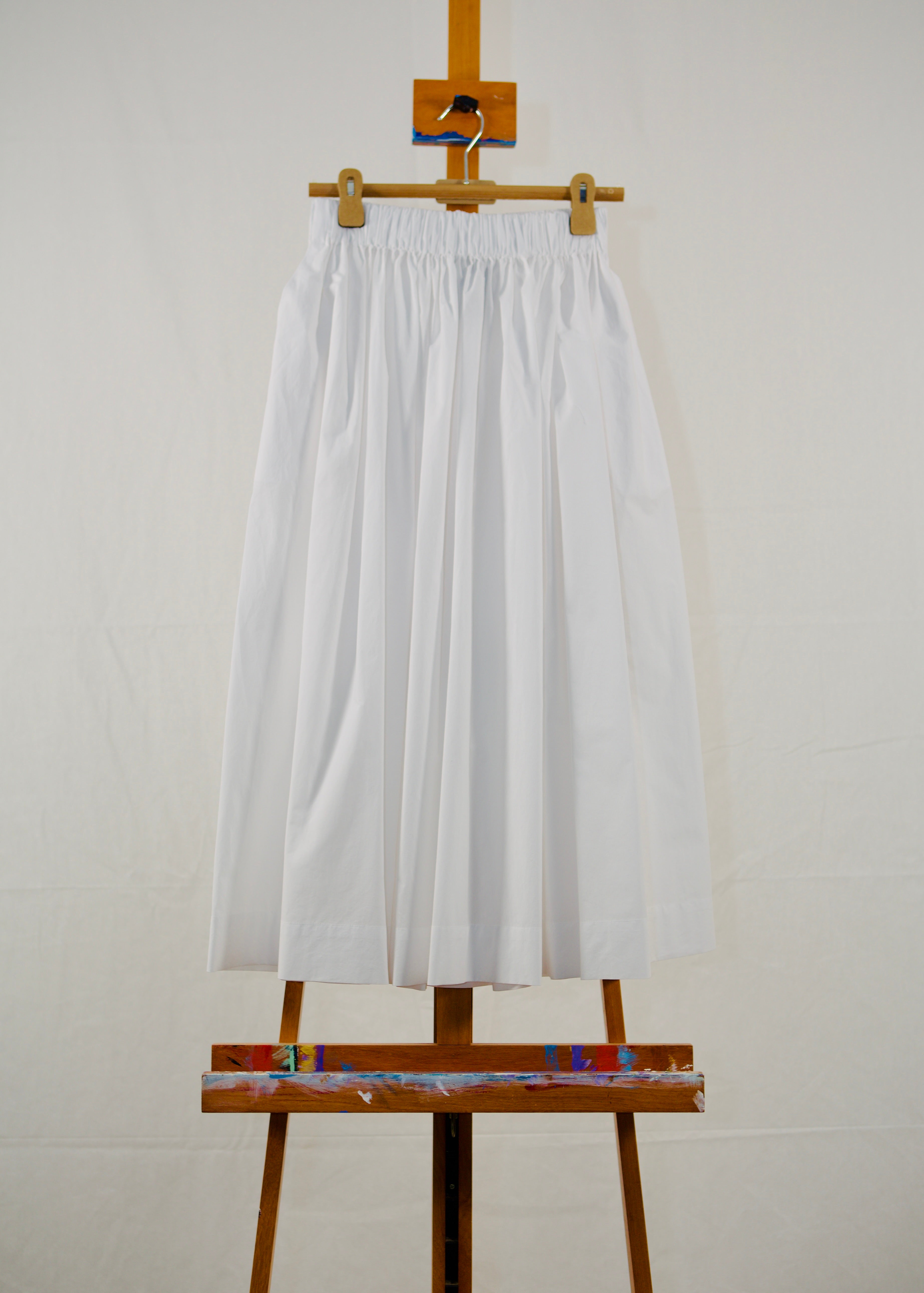 Gathered Waist Skirt - White