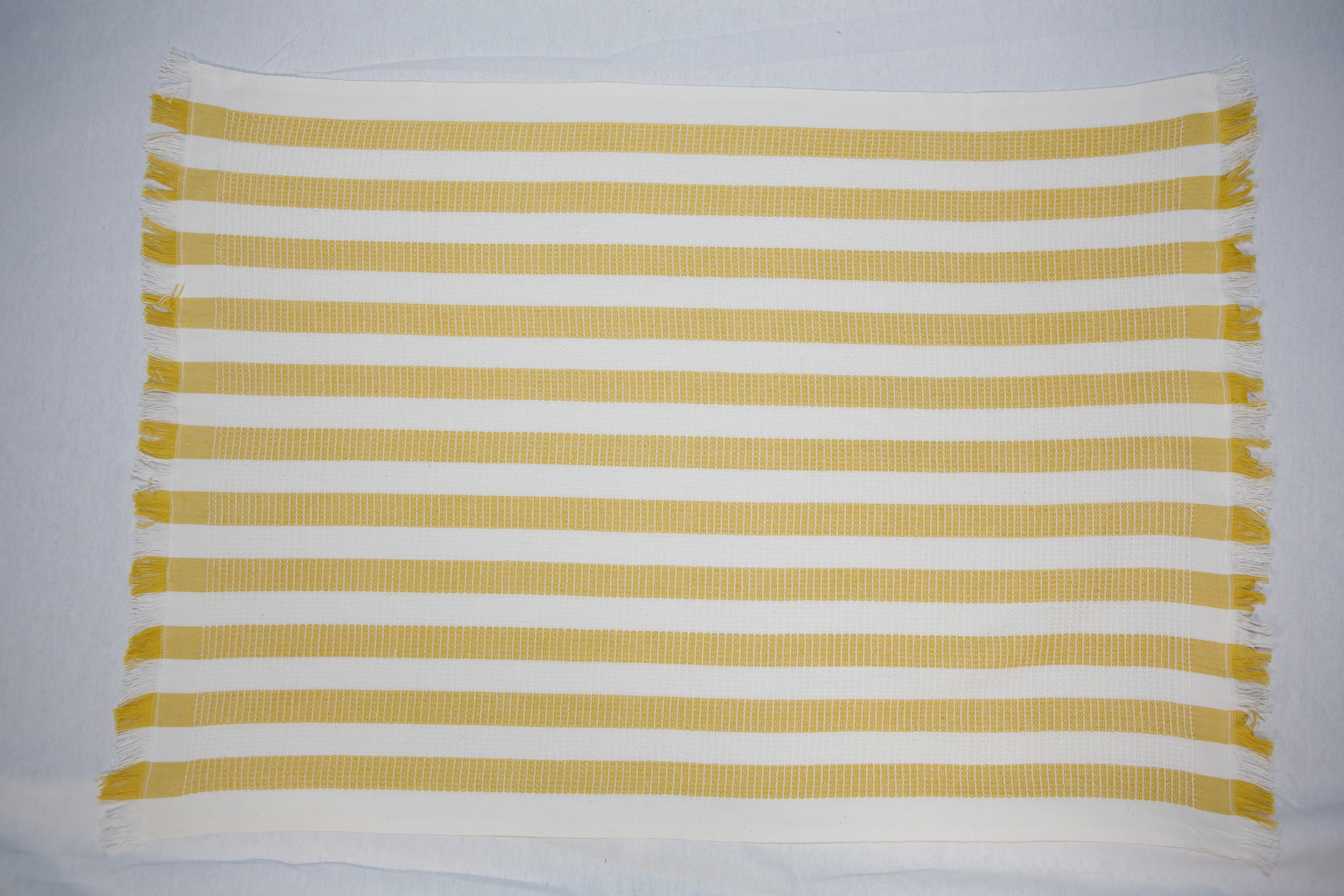 Small Waffle Weave Towel - Sunshine and White Stripes