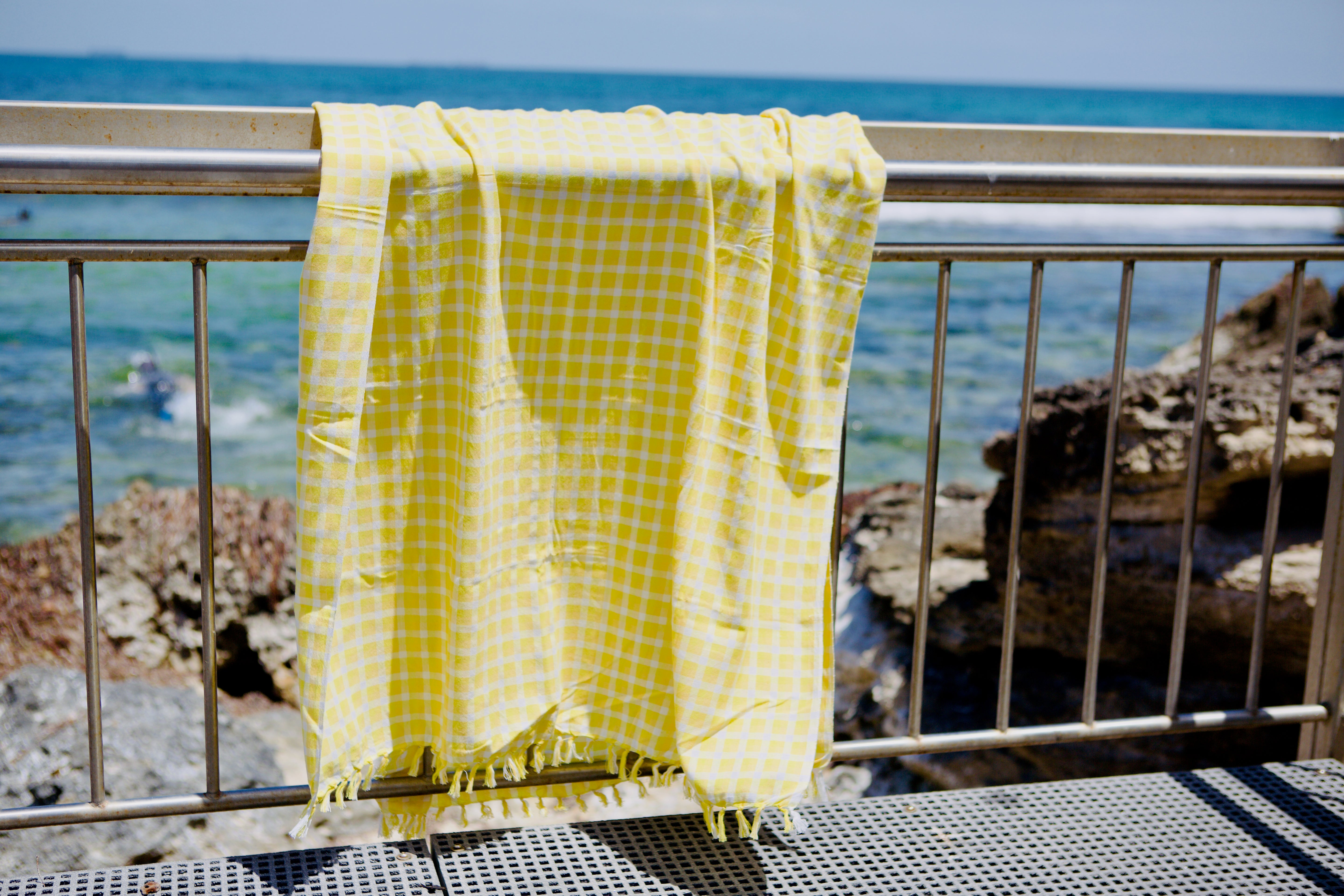 Check Cotton Beach Towel - Sunshine