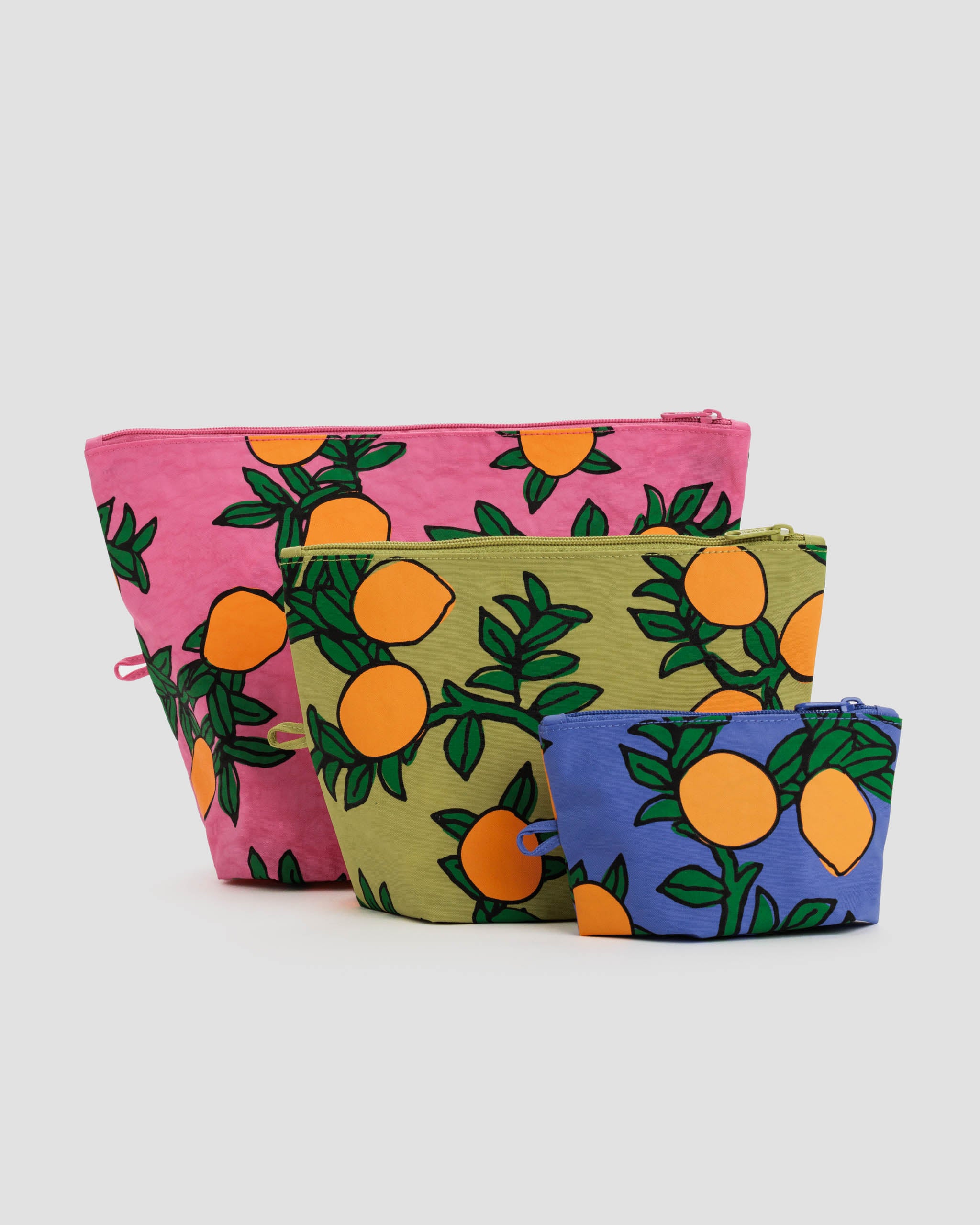 Baggu-go-pouch-set-in-orange-trees-pink-green-blue