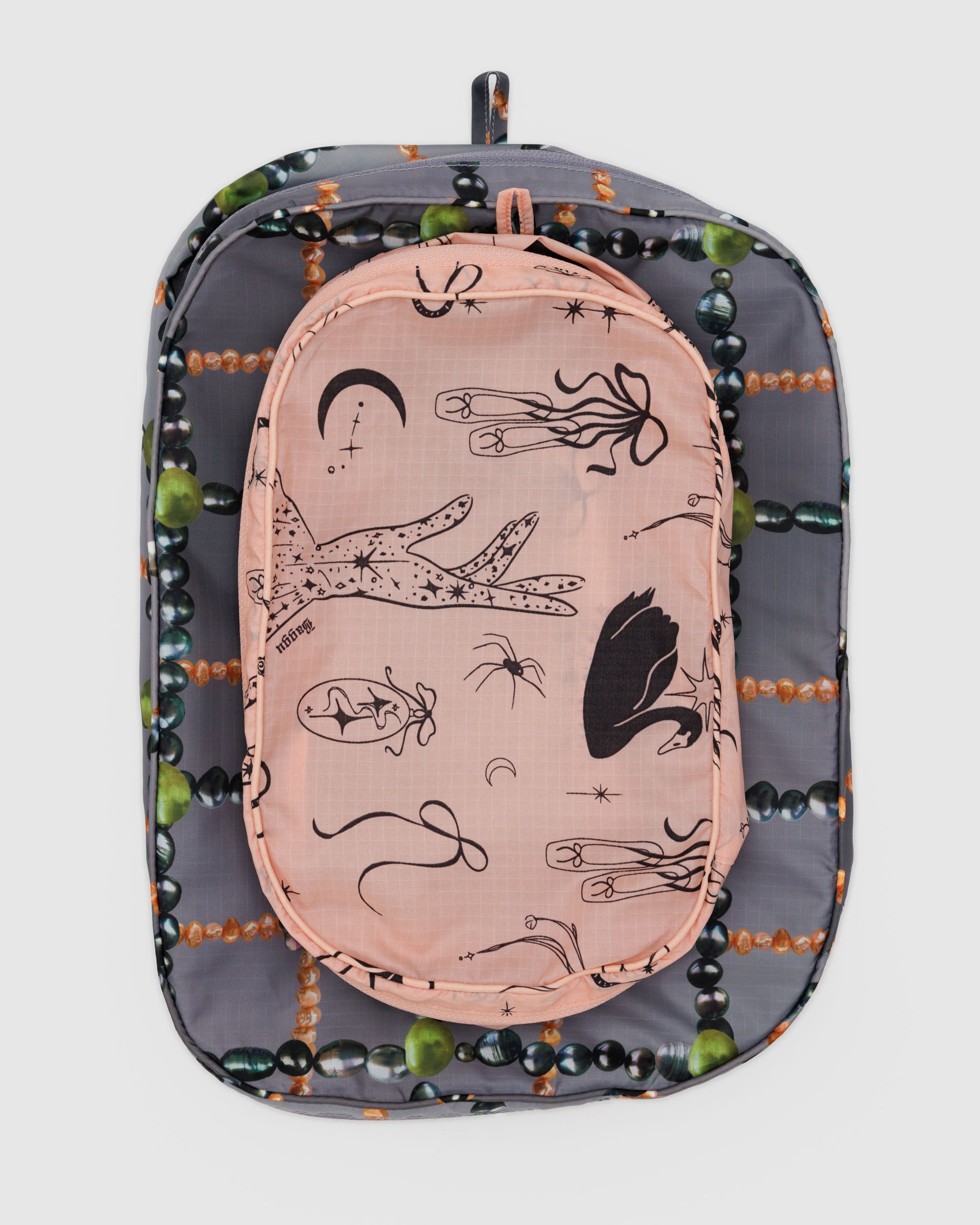 grey-and-pink-ballet-icons-printed-packing-cubes-top-view