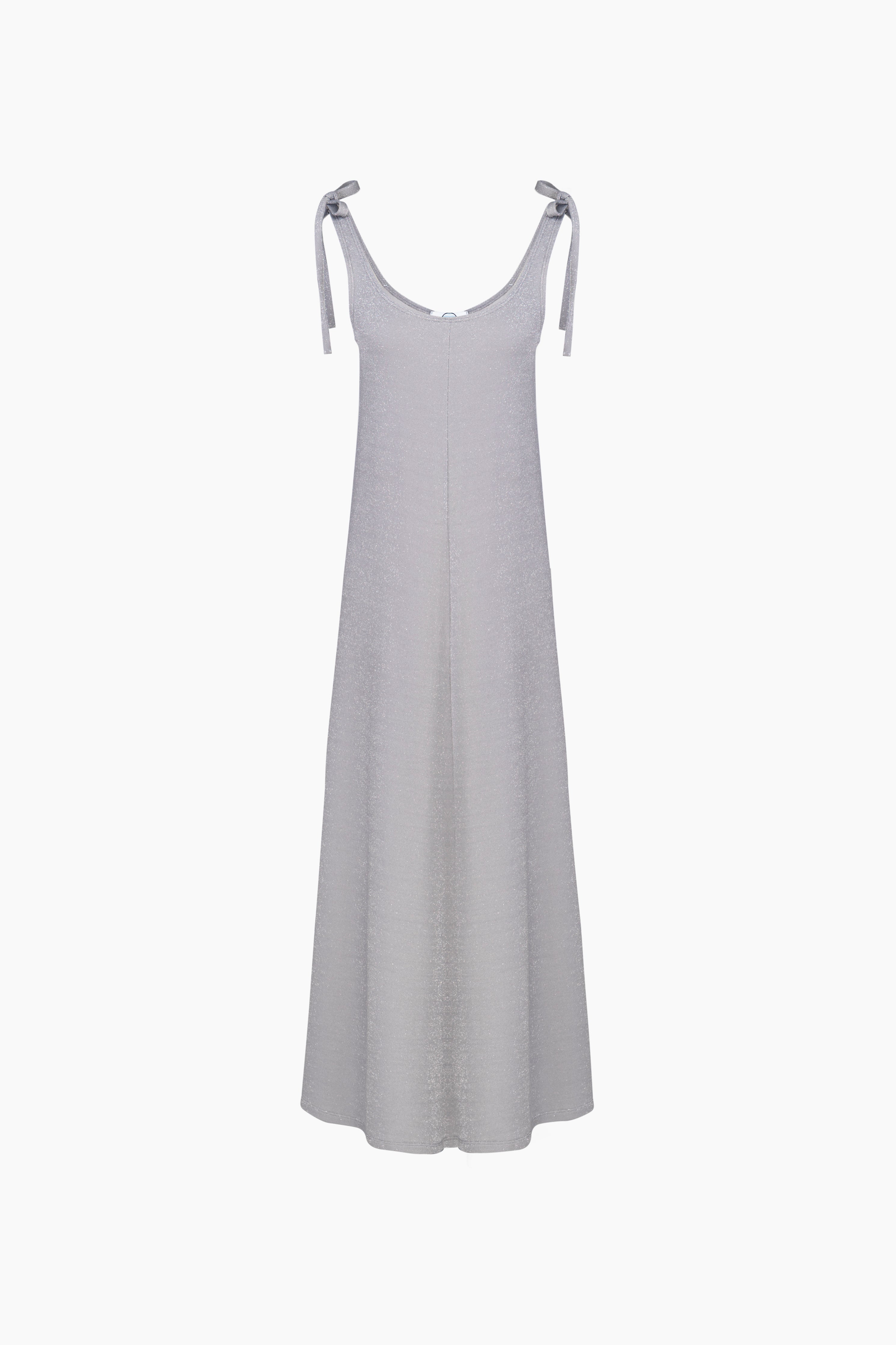 Kylie Lurex Slip Dress in Silver