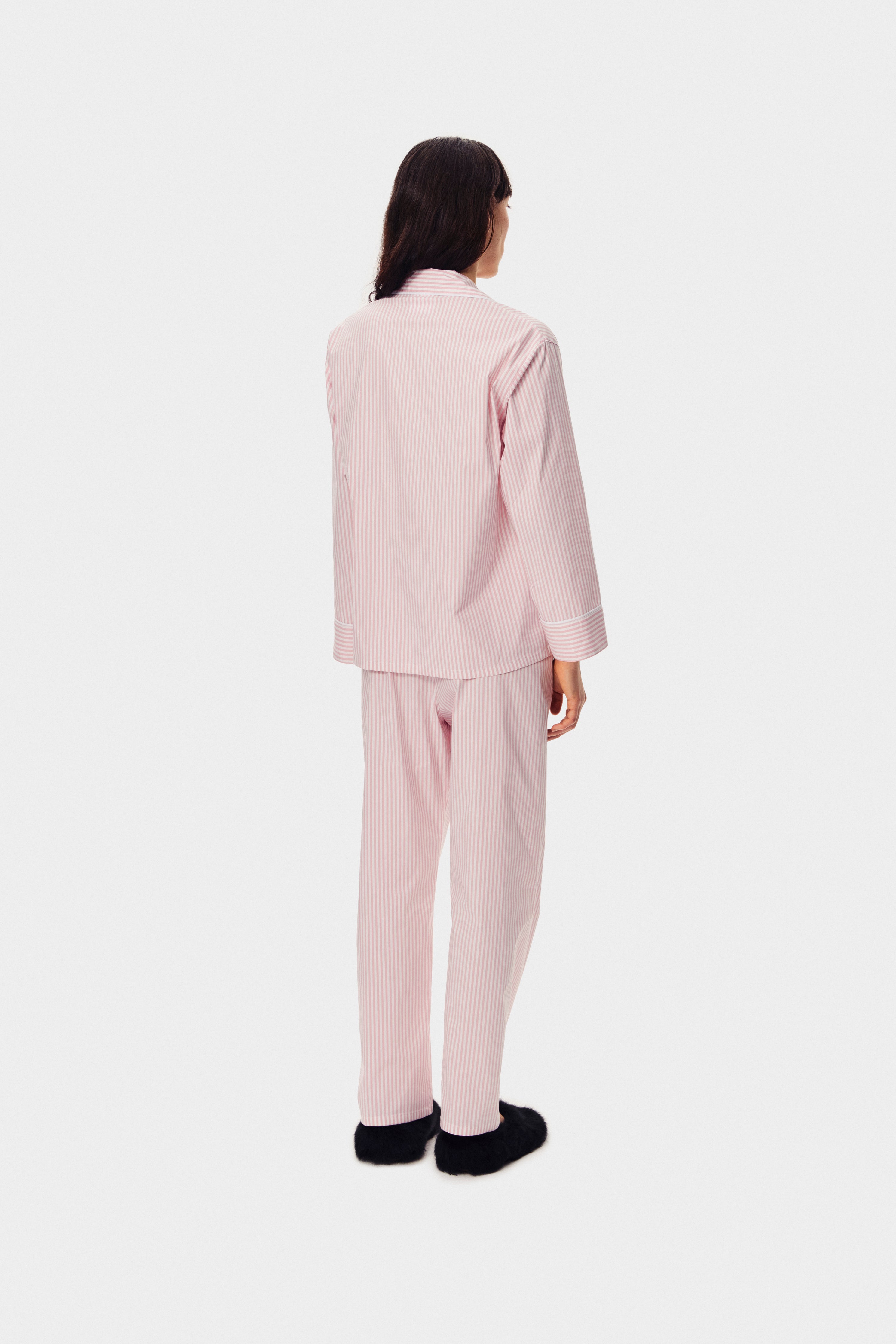 The Rose Cotton Pyjama Set in Pink Stripes