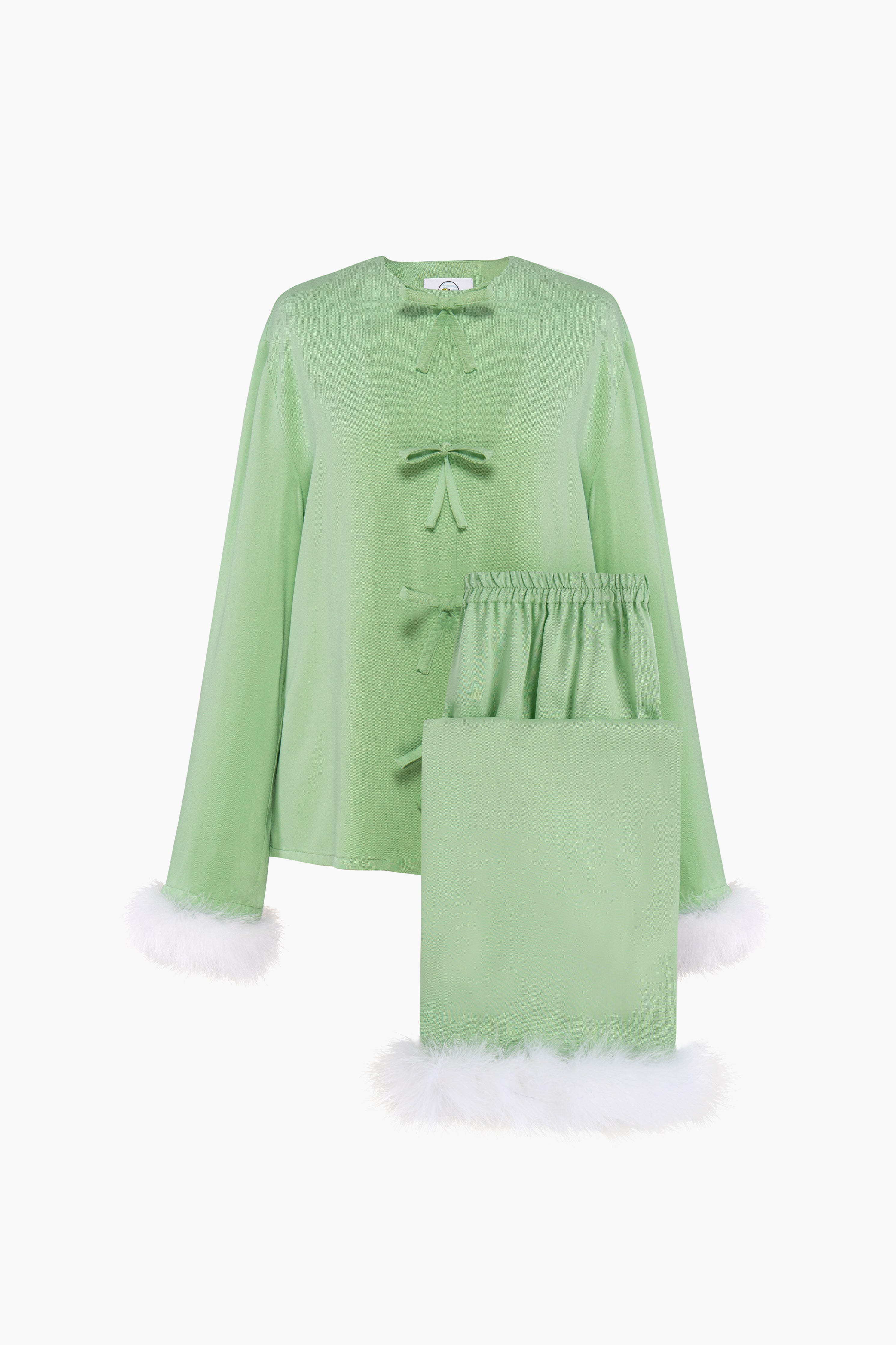 Capricorn Pyjama Set with Detachable Feathers in Mint