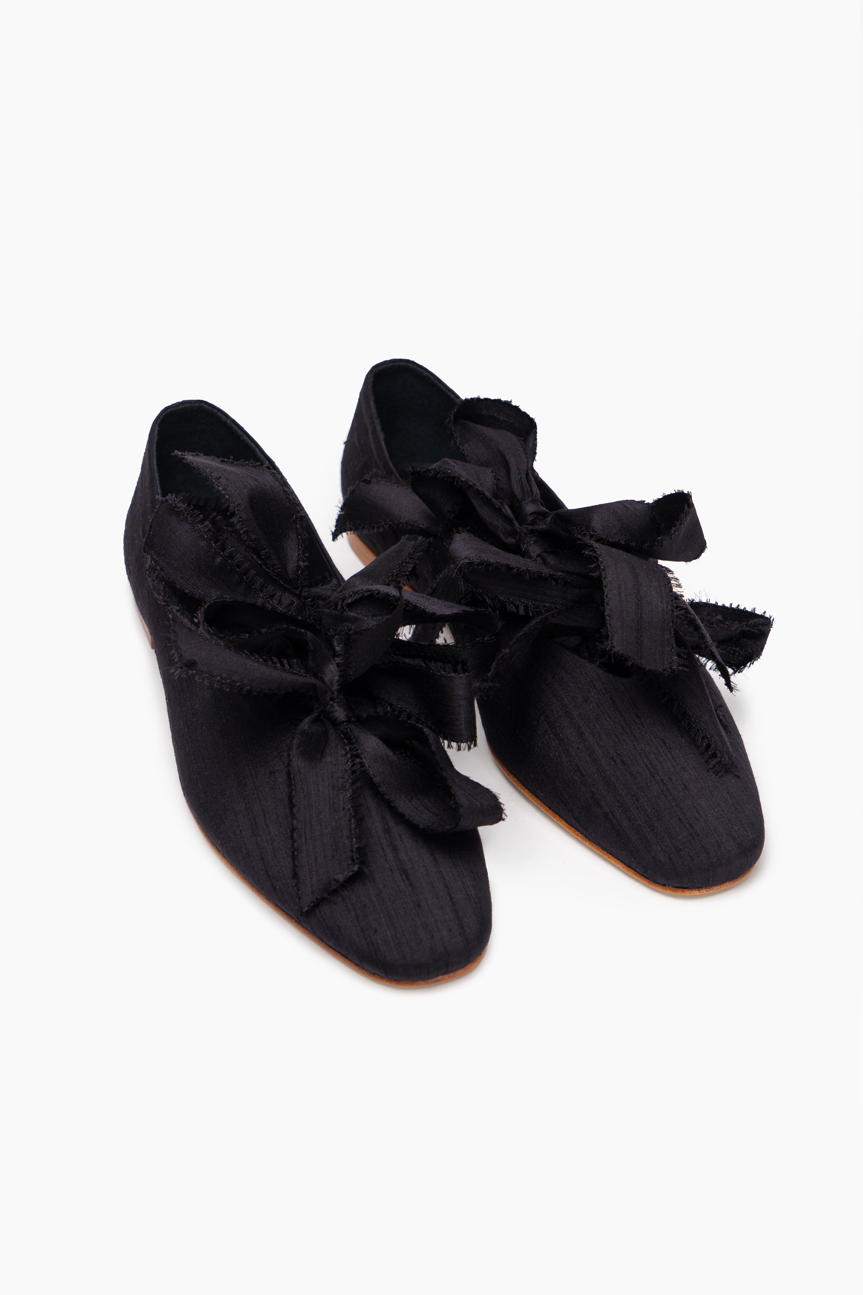 Mille-feuille Silk Flats with Bows