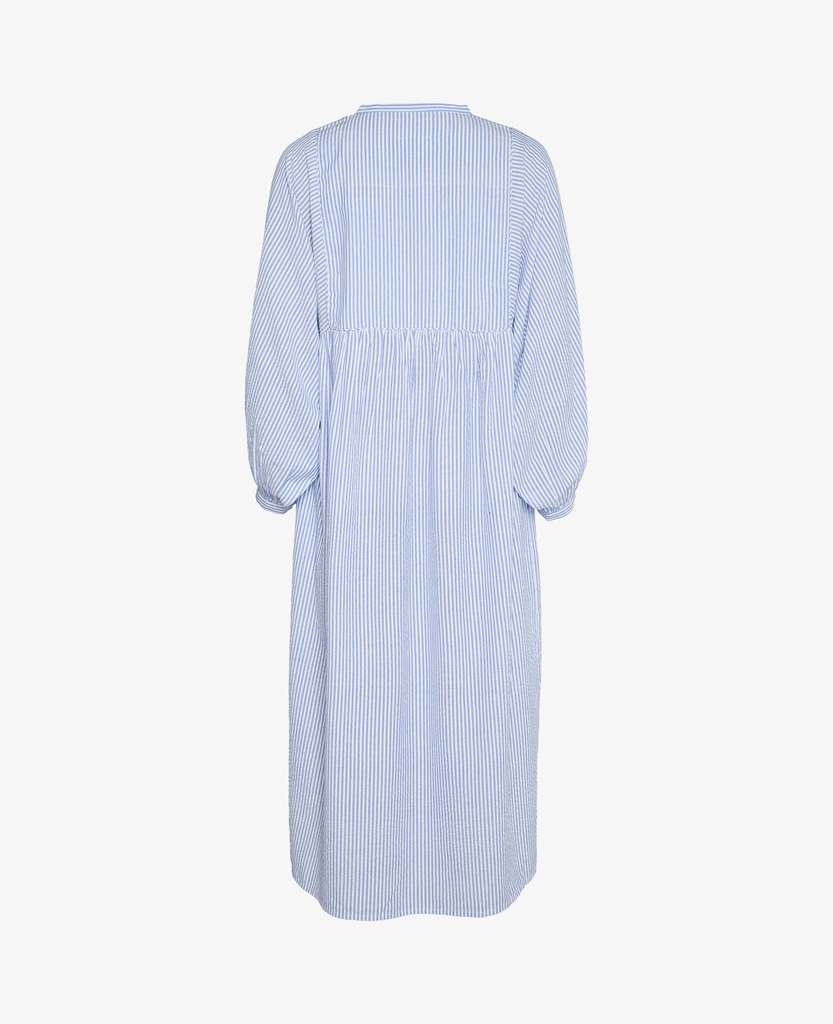 Vera Cotton Dress in Light Blue and White