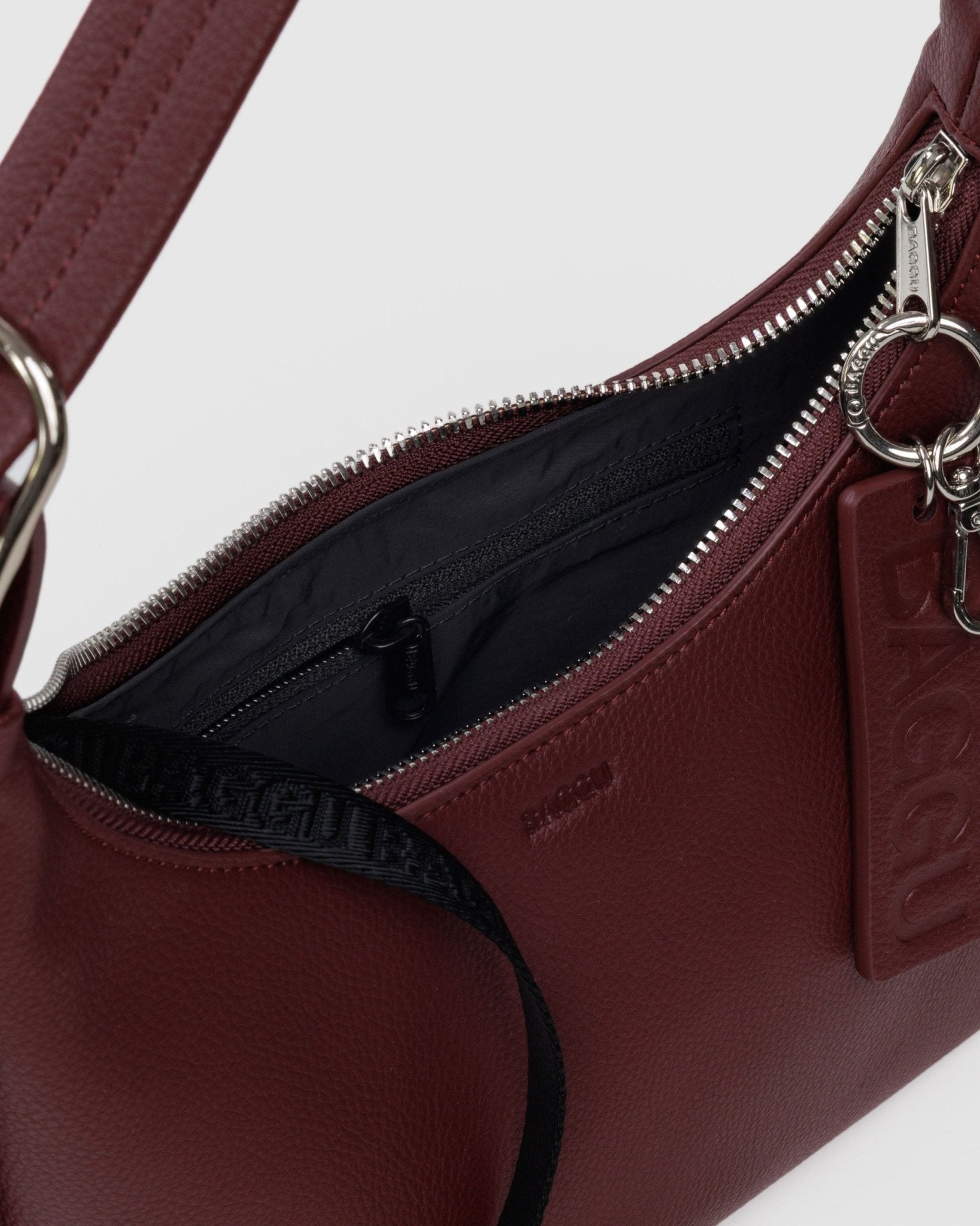 Baggu Mini Recycled Leather Shoulder BagMahogany4