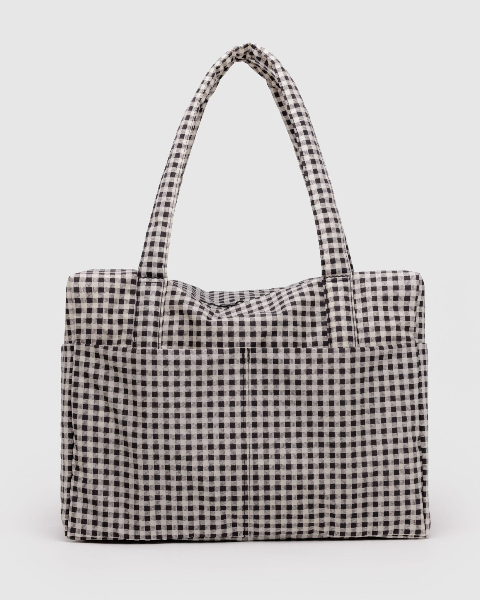 Black and white gingham print Baggu Cloud Carry On - ANNIE.G