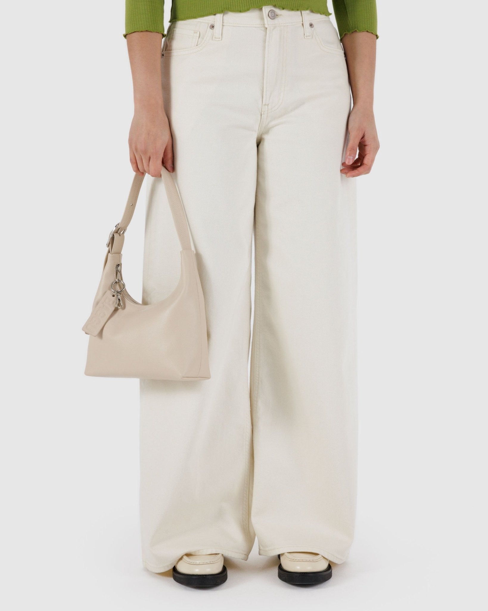 Baggu Mini Recycled Leather Shoulder Bag - Stone - ANNIE.G