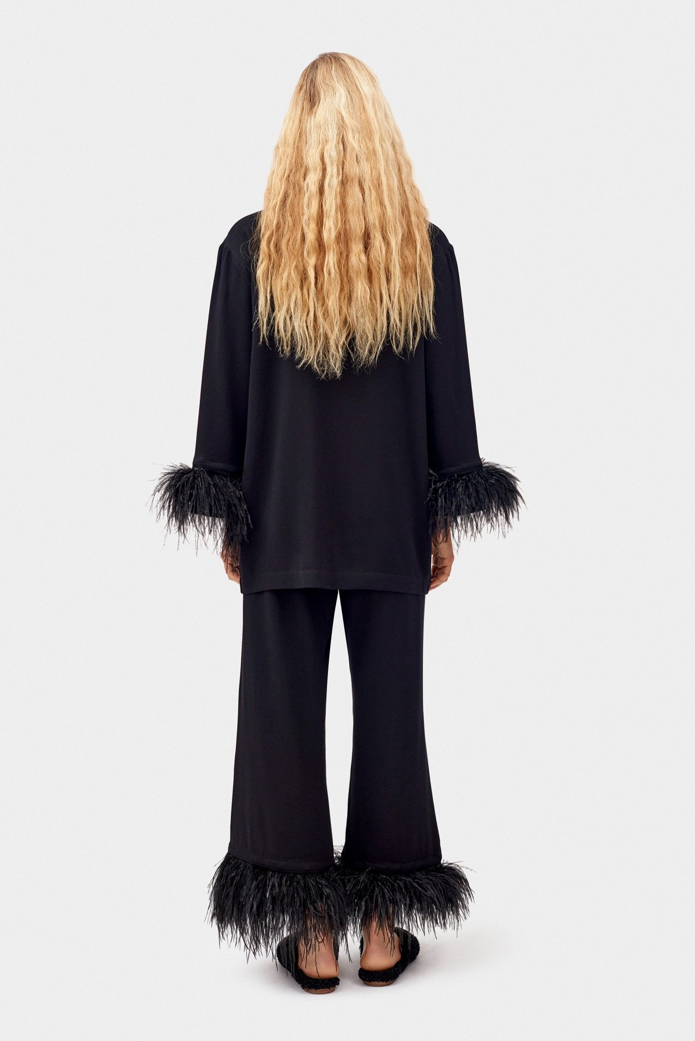Party Pyjamas Set with Detachable Feathers - Black - ANNIE.G