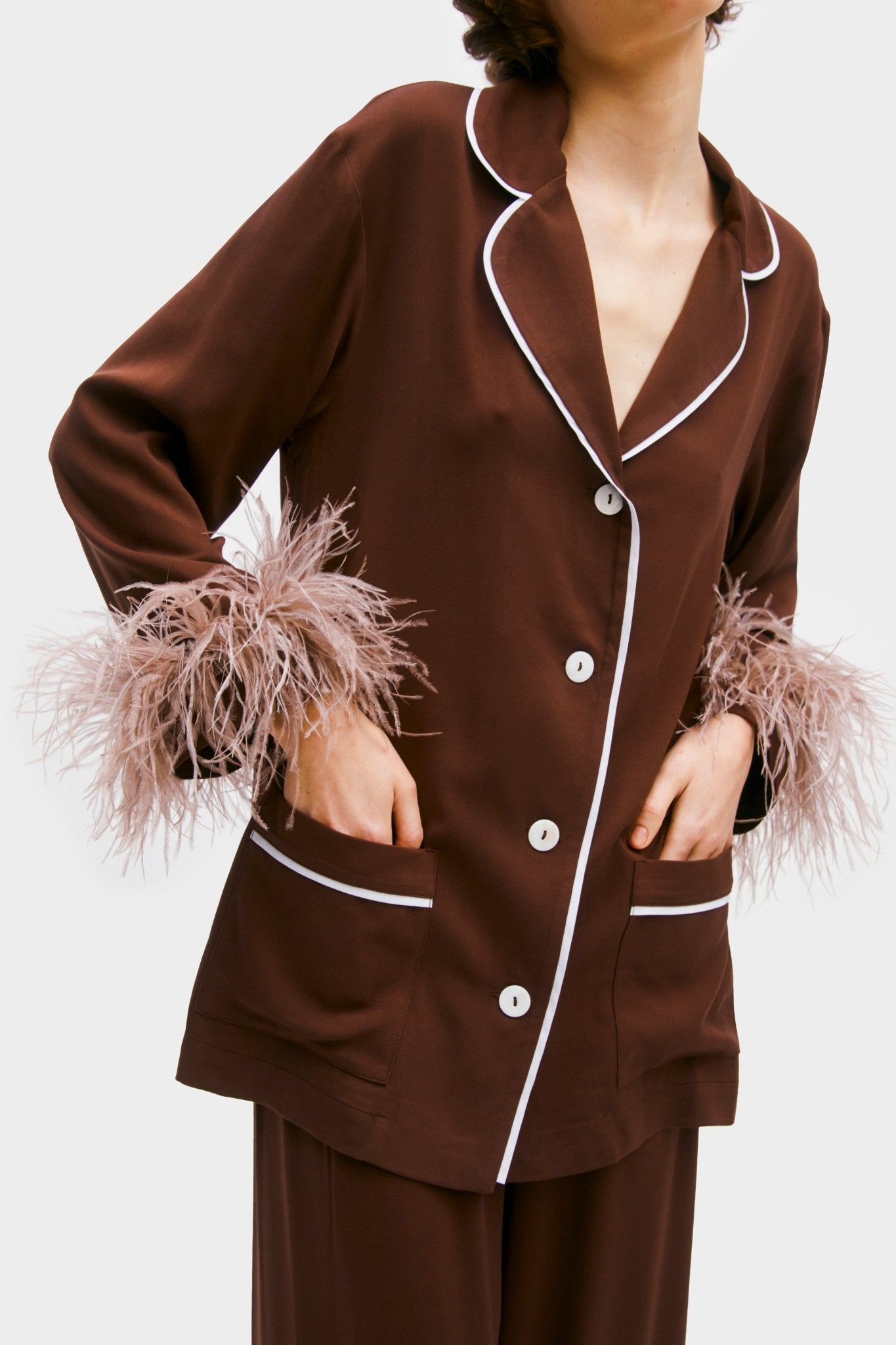 Party Pyjamas Set with Detachable Feathers in Teddy - ANNIE.G