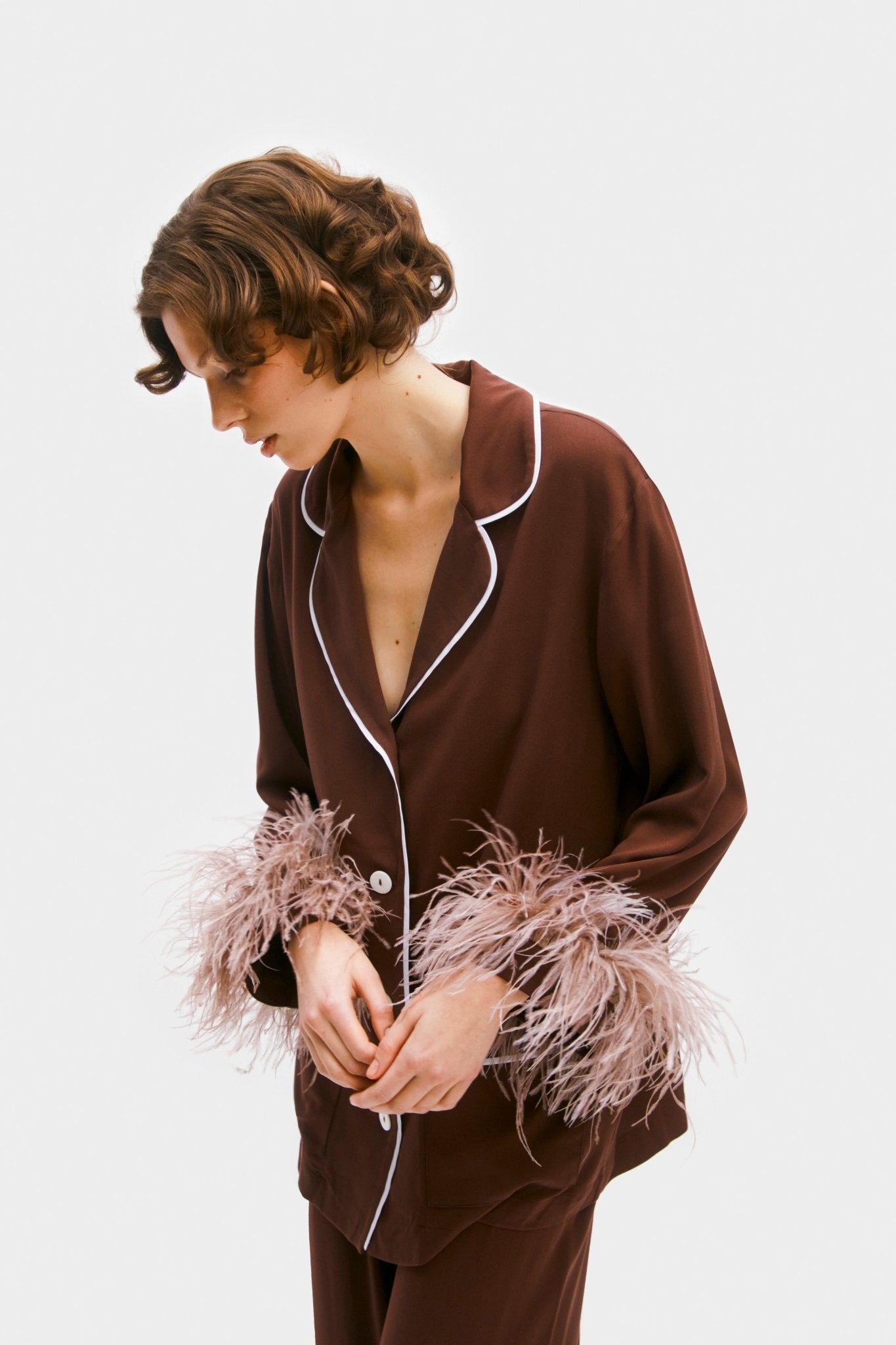 Party Pyjamas Set with Detachable Feathers in Teddy - ANNIE.G