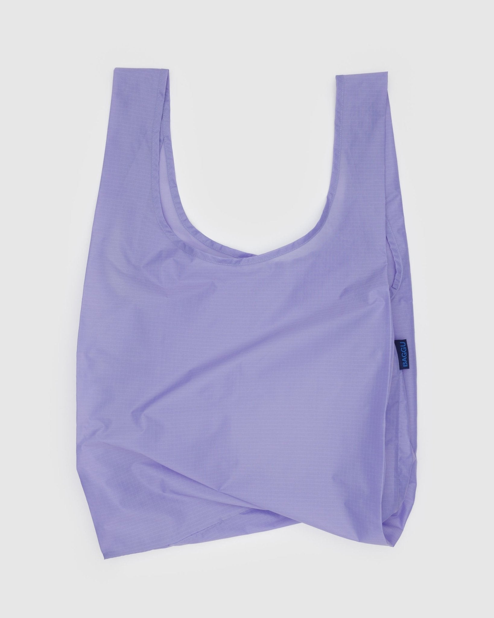 Purple reusable bag standard size with BAGGU tag