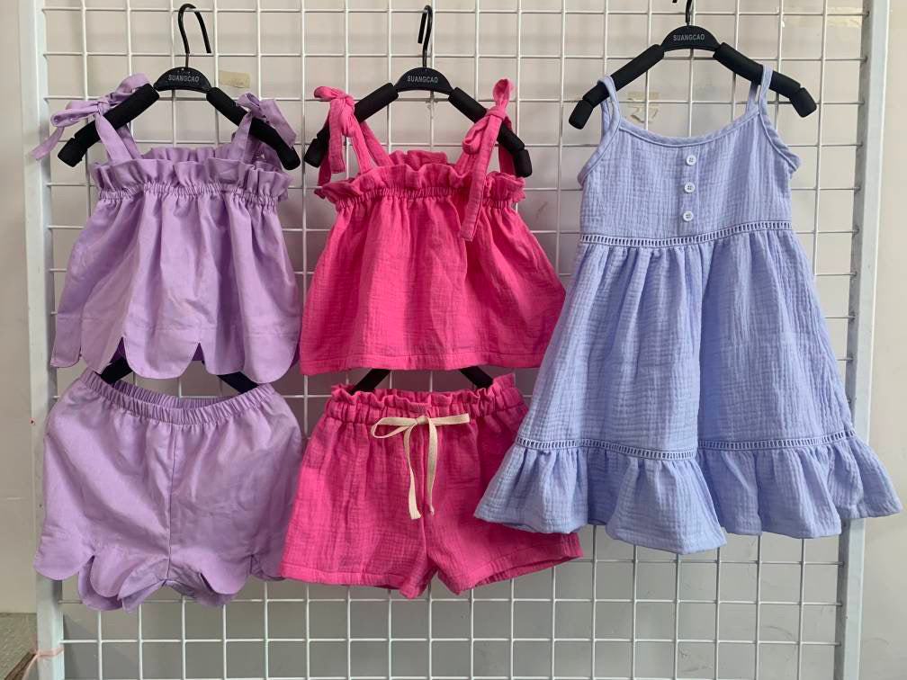 Girls Curved Hem Top and Shorts Set
