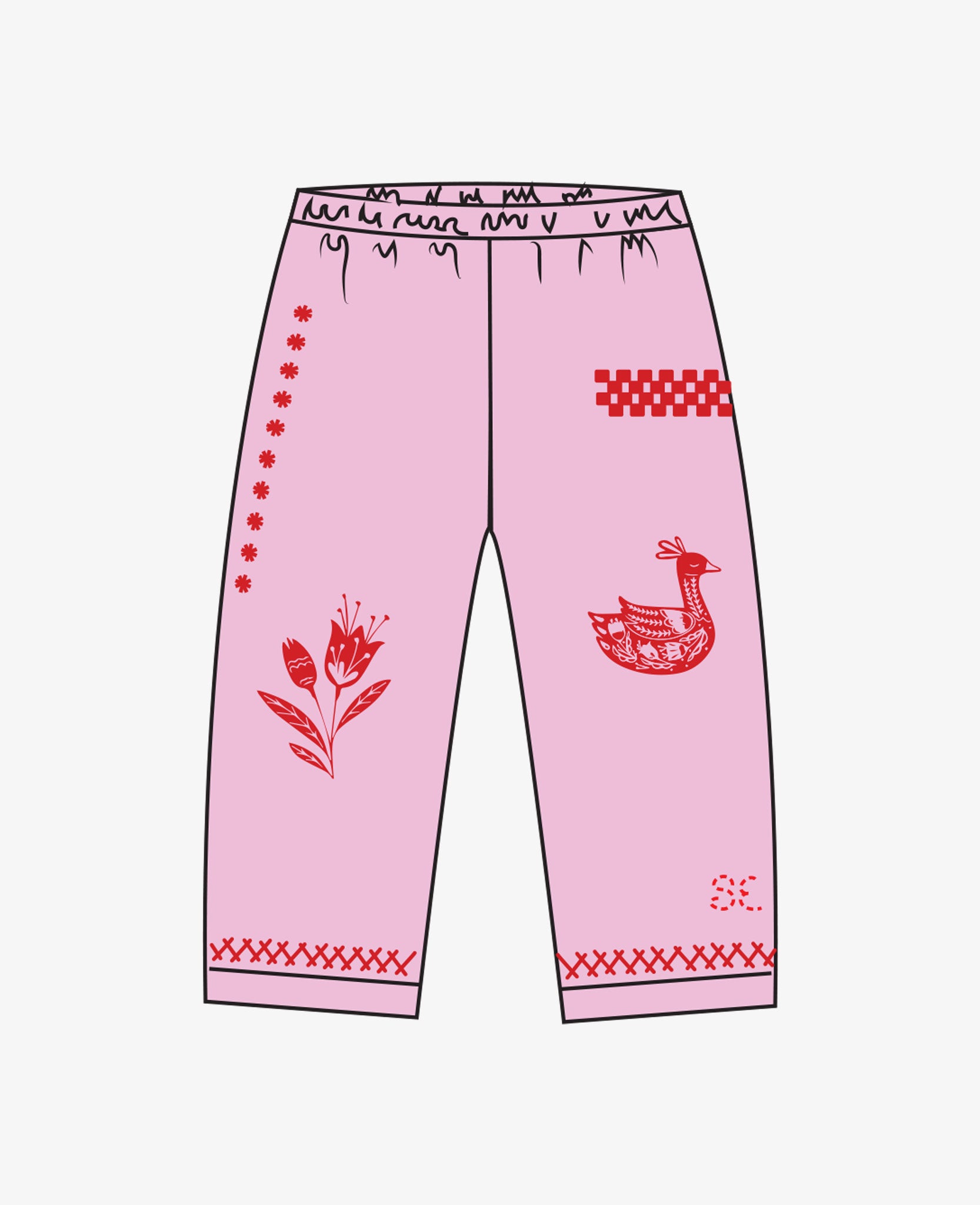 Oda Mini Pants in Rose