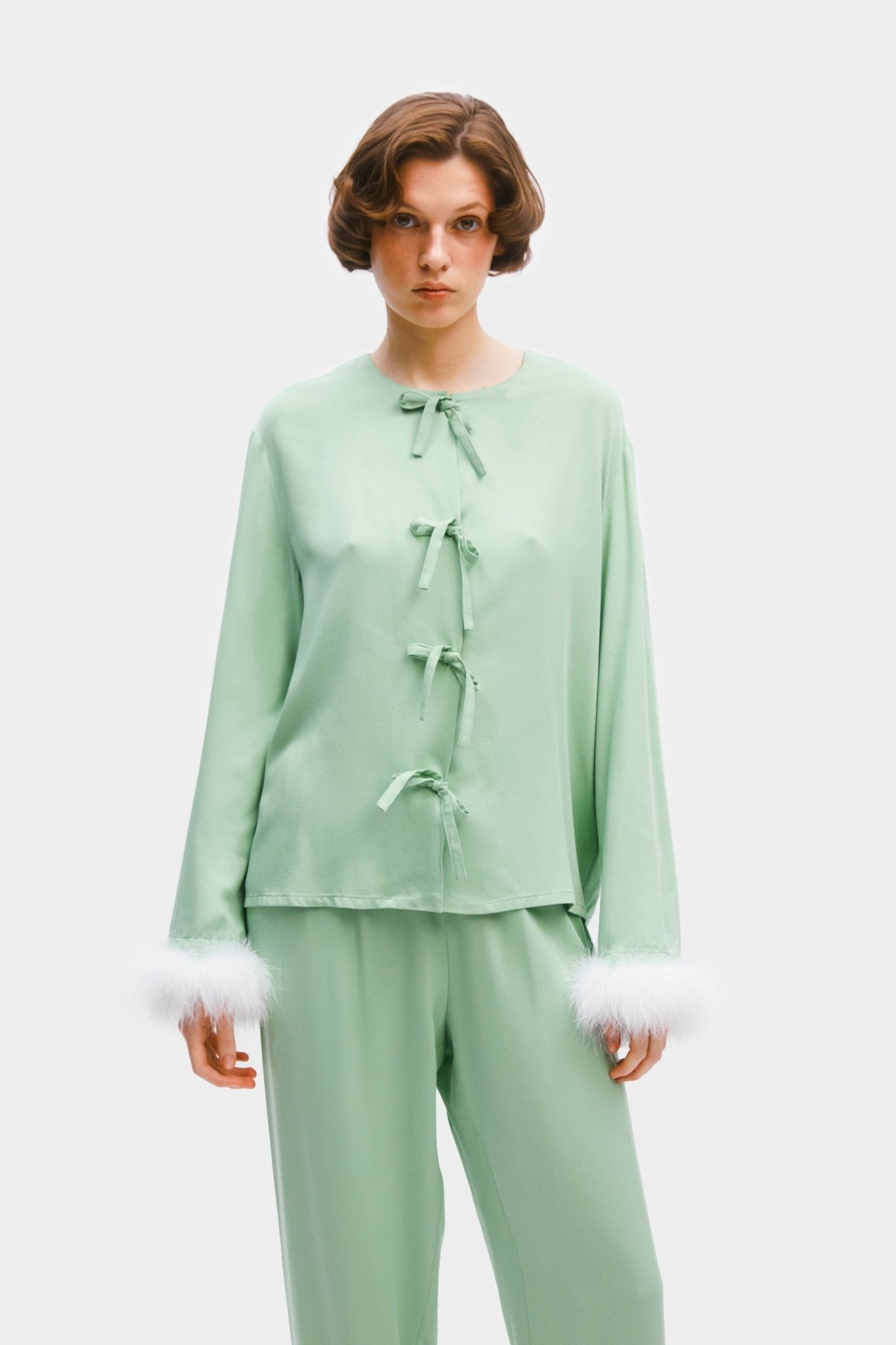 Capricorn Pyjama Set with Detachable Feathers in Mint - ANNIE.G