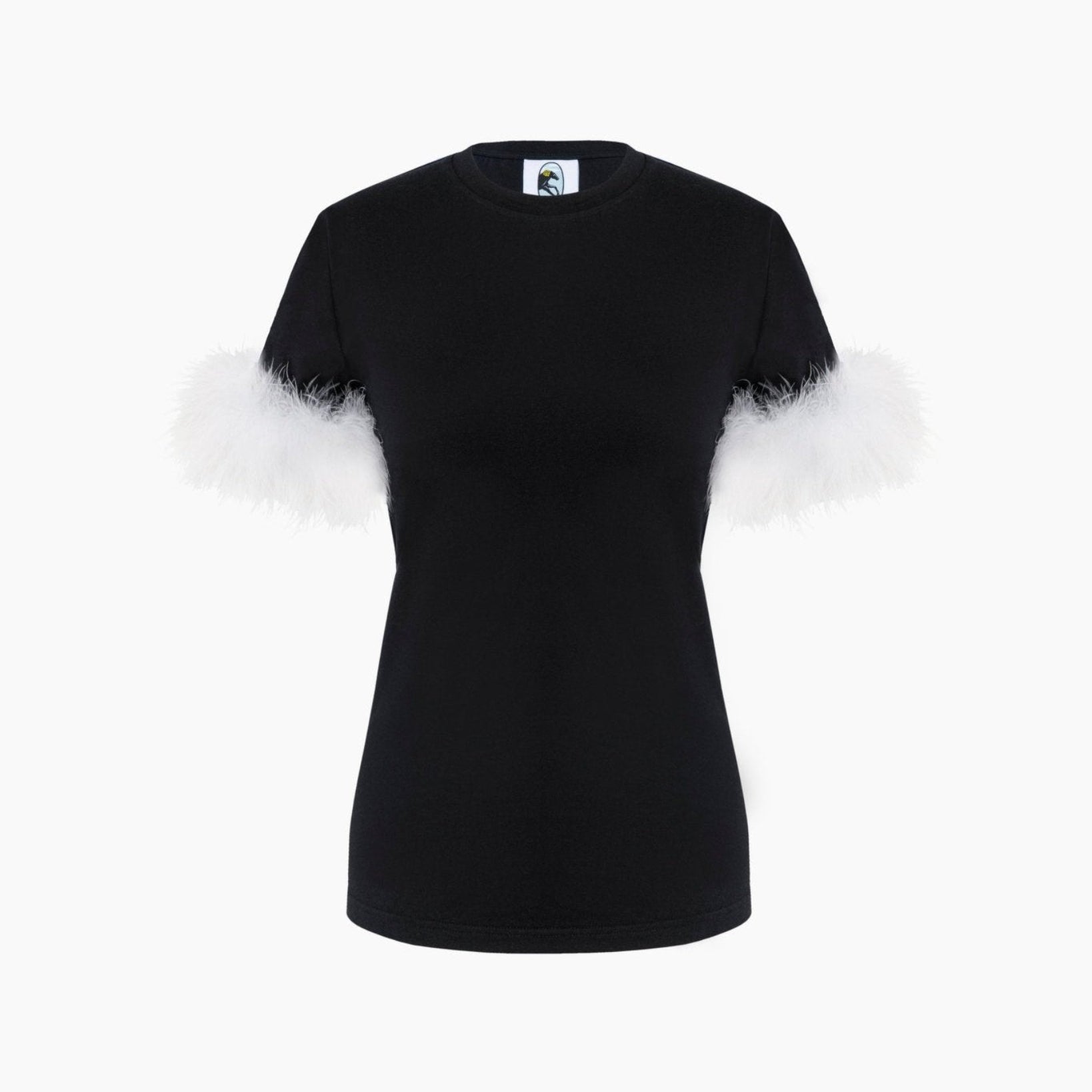 black-jersey-cotton-tee-in-black-with-detachable-white-feathers-flatlay