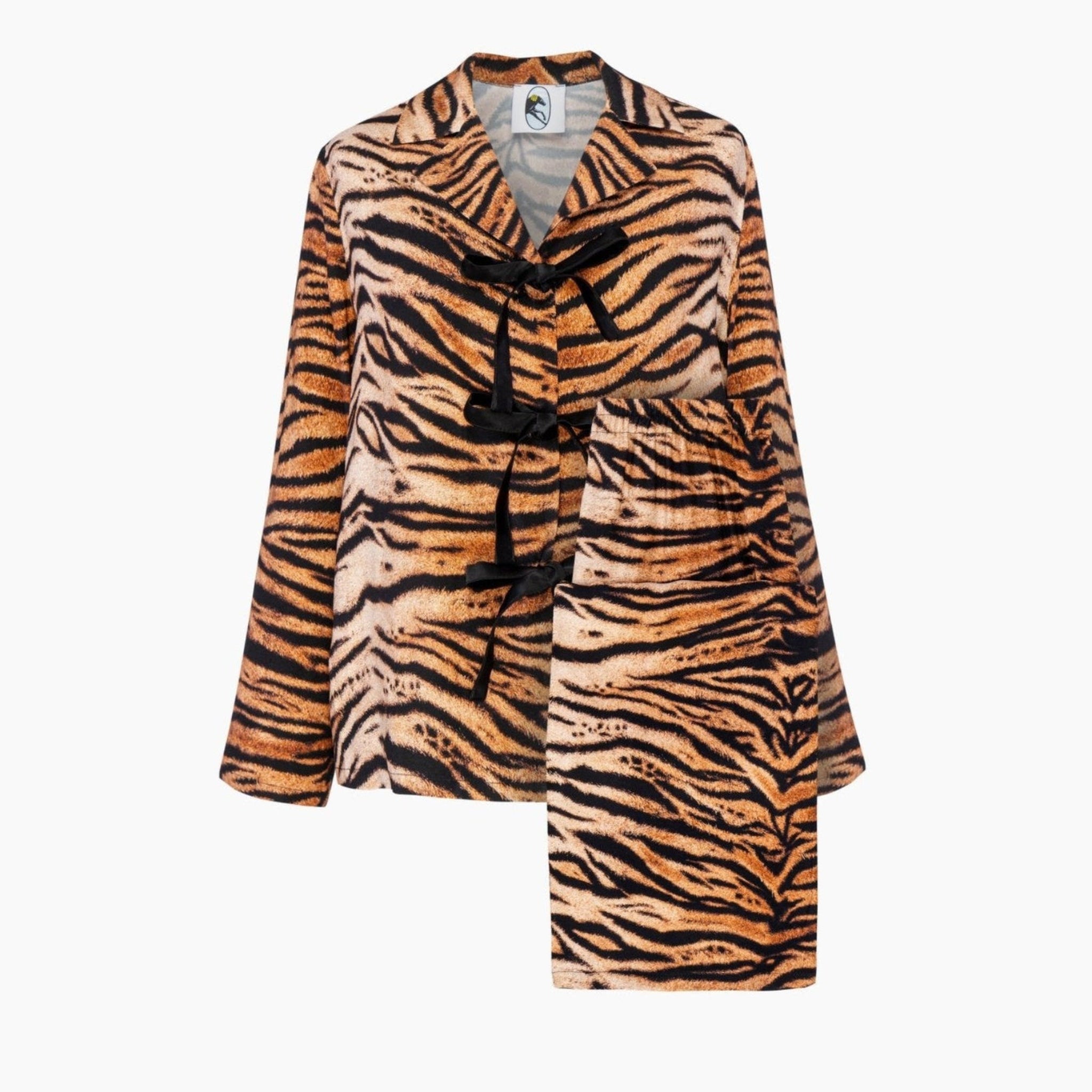 Tiger print pyjamas long sleeve shirt and long pants set.